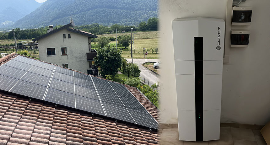 Zasebna hiša v kraju Feltre s hranilnikom električne energije